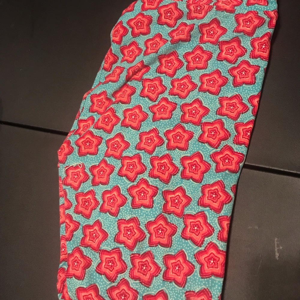 LulaRoe TC Leggings-Teal & Hot Pink